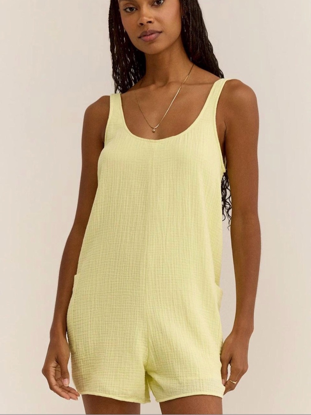 Z Supply Calibri Gauze Romper in Limeade